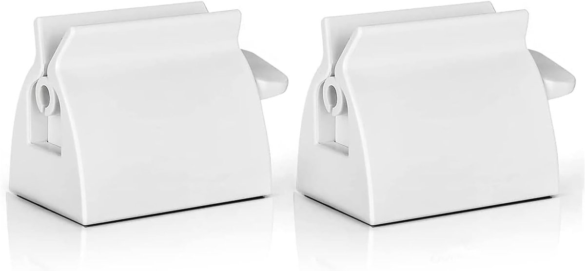 Tandpasta tube roller - Badkamer zitsteun - 2 stuks - Tandpasta-gedrukt, wit