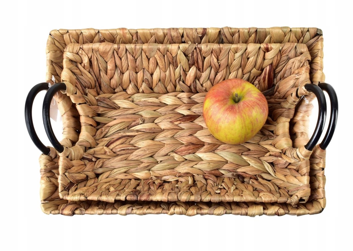 Set van 2 rotan manden met handvatten - Natuurlijke Boho Decoratie