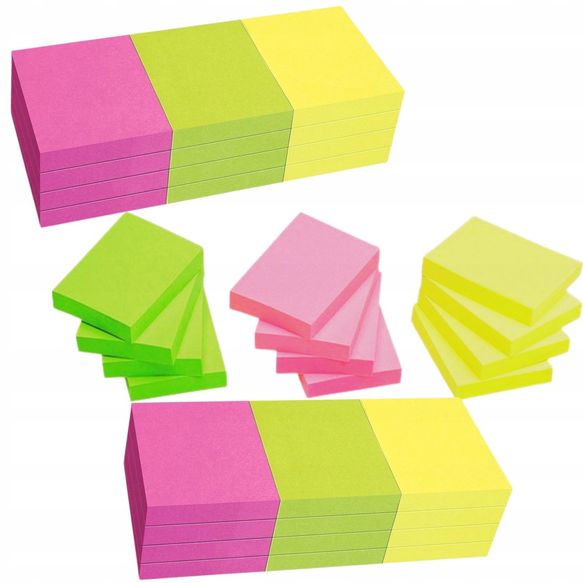 36x Neon Kleefblaadjes 40x50mm - Praktische Kantoornabeschikkingen