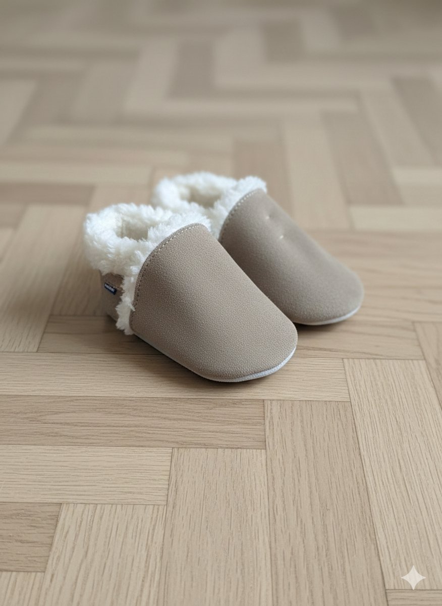 Stabifoot Babyslofjes – Zacht Leer – Cadeaudoos - Linnen zakje - Barefoot - ELVA NIQUEL 12-18