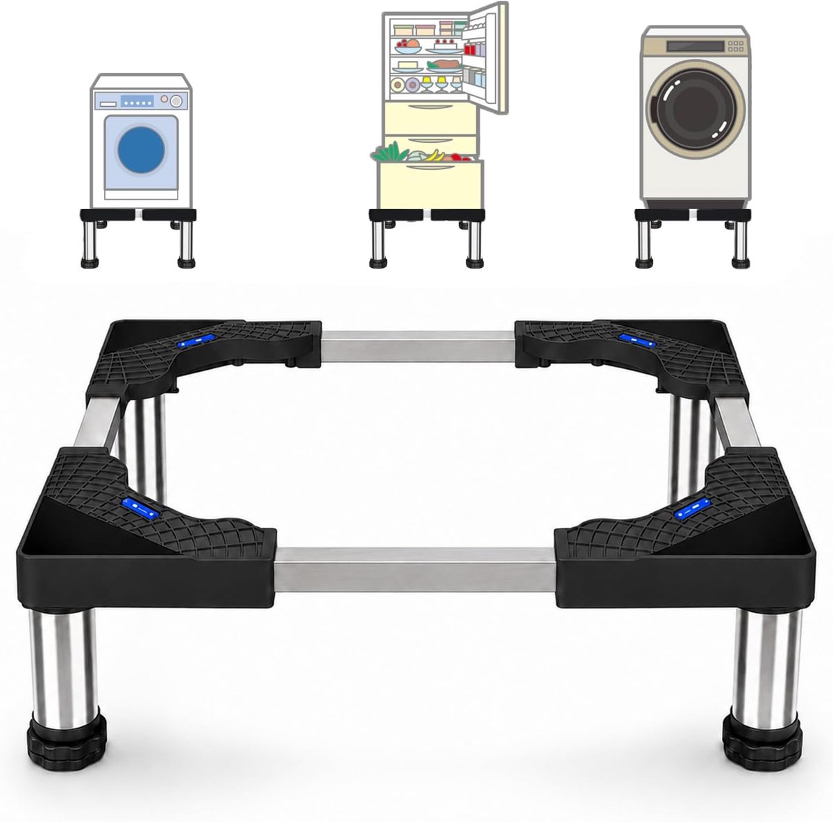 Wasmachine-onderstel, wasmachinekast, voetstuk voor koelkast, droger en vriezer, berenbelasting, 150 kg, verstelbare - ShopVlot