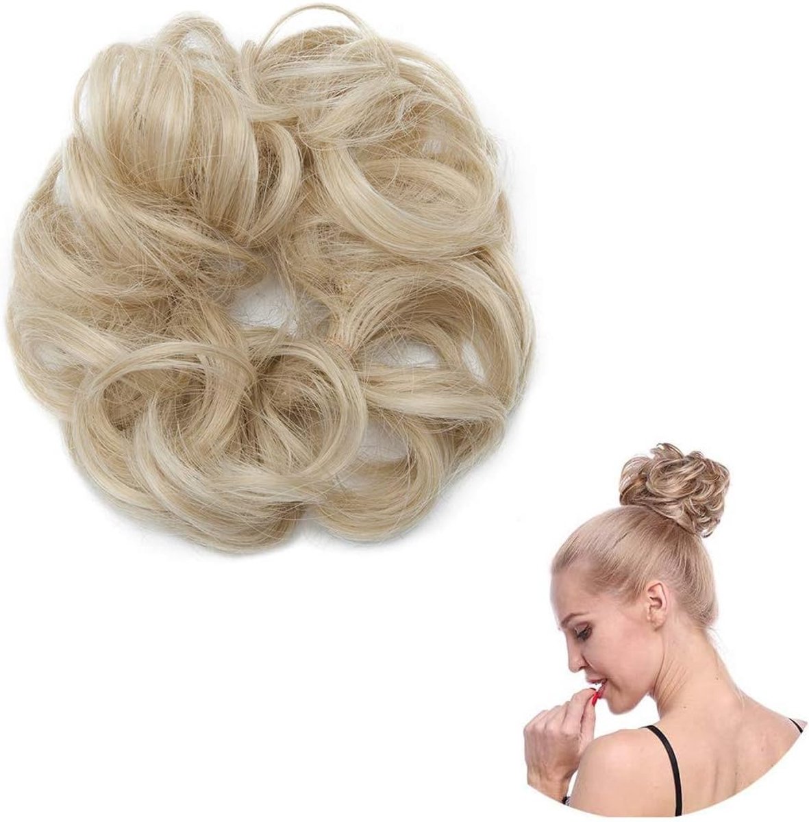 Hairpiece, Hair Band, Ponytail Scrunchie, Volume Fibres, Synthetic Fibres, Ponytail, Hair Extension, 24/613 - ShopVlot