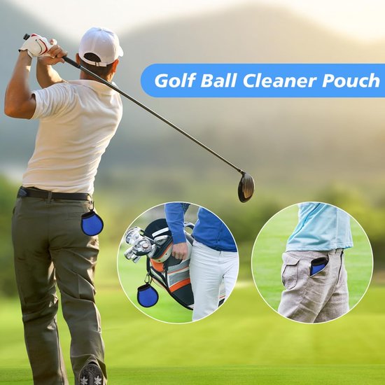Golfball Reinigingset - 6 Draagbare Reinigingszakken met Karabiner — afbeelding 5