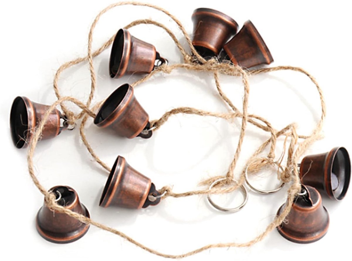 9 stuks vintage jingle bel 3,5 cm rood koperen bel hangende bel, hondendeurbel voor bruiloft, hondenhalsband, kerst - ShopVlot