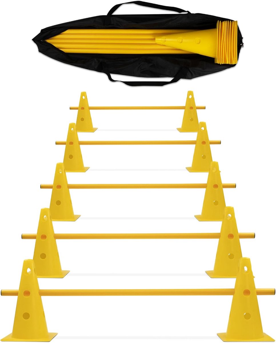 Superhund24 Set of 5 Yellow Yellow with Carry Bag for Agility Training - ShopVlot