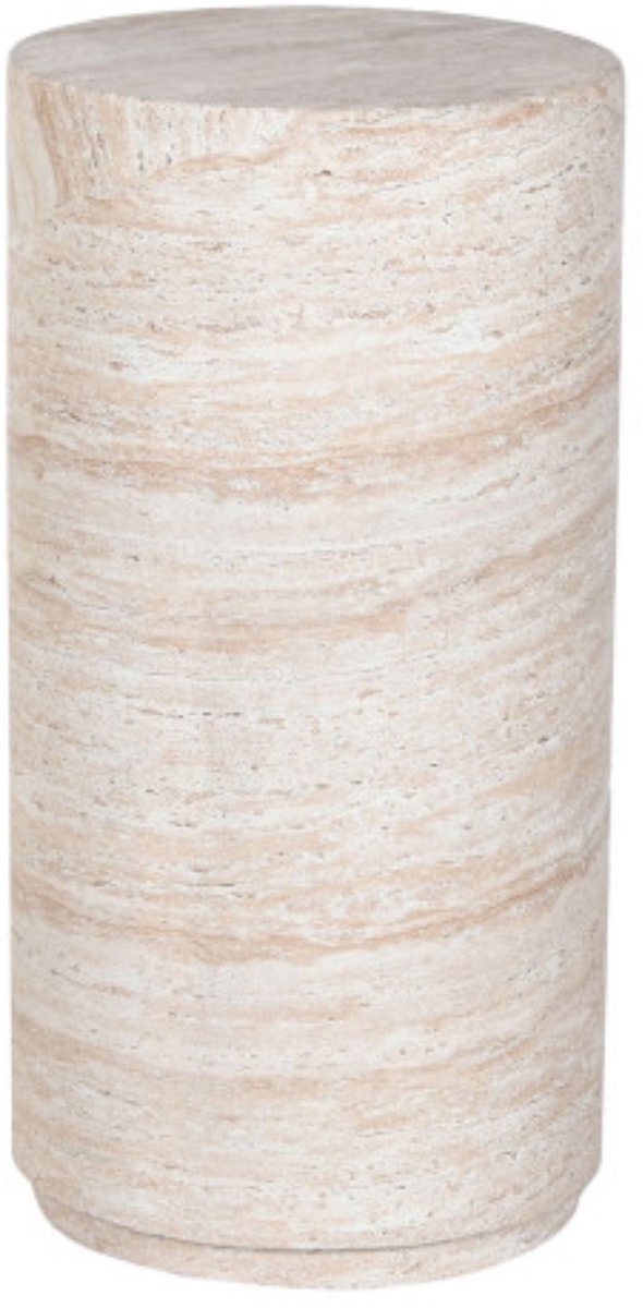 Item Int. Bijzettafel - beige - glasvezel - 36 x 36 x 70 cm - cilindervormige zuiltafel