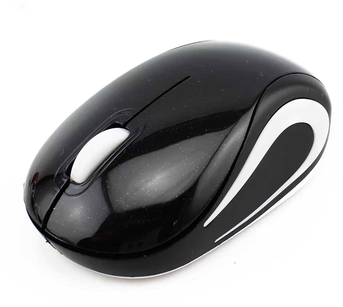 Mini Draadloze Muis 2,4 GHz – Draagbare Computer Muis met USB-Ontvanger, 1000 DPI Optische Sensor, Ergonomisch voor PC, Laptop, Kantoor en Kinderen - Zwart