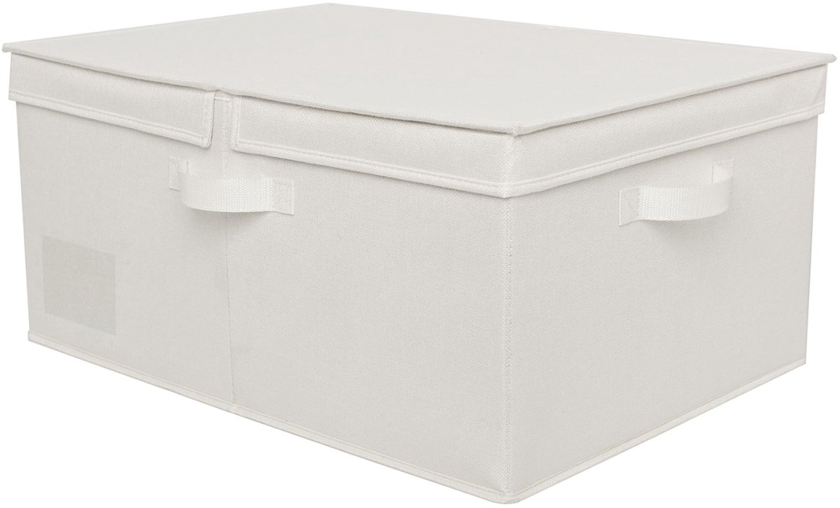 Famanu – Opbergdoos met Deksel voor Kleding en Speelgoed, 60cm x 40cm x 30cm, Stoffen Mand, Extra Groot, Geel