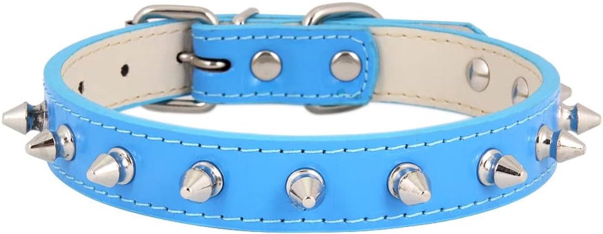 Bullet Nail Rivet Dog Collar, Spiked Leather Collar, Leather Collar with Rivets, for Medium Size Pit Bull, English - ShopVlot