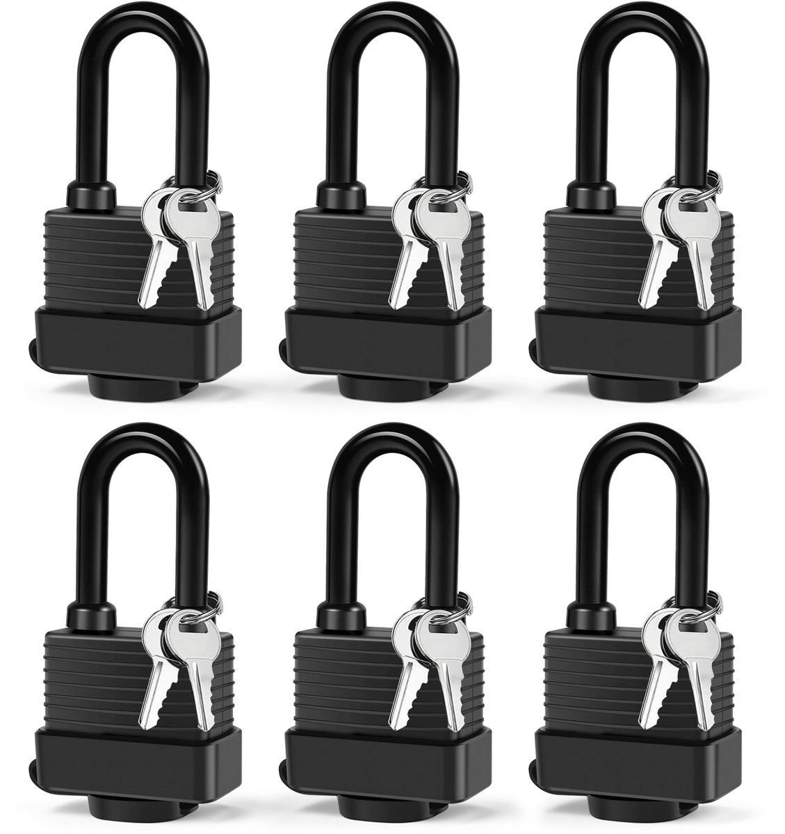 6 stuks hangslot, gelijksluitend, weerbestendig hangslot, messing - ShopVlot