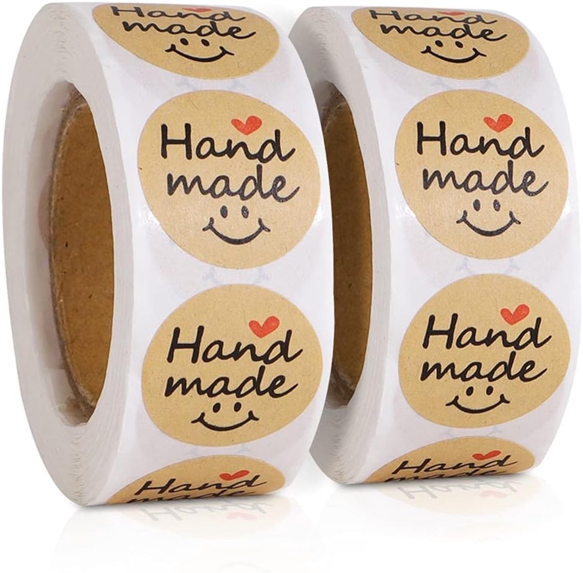 Cadeauhangers - Natuurlijk Kraft - Rond - Zelfklevende Stickers - Voor Handgemaakte Producten
