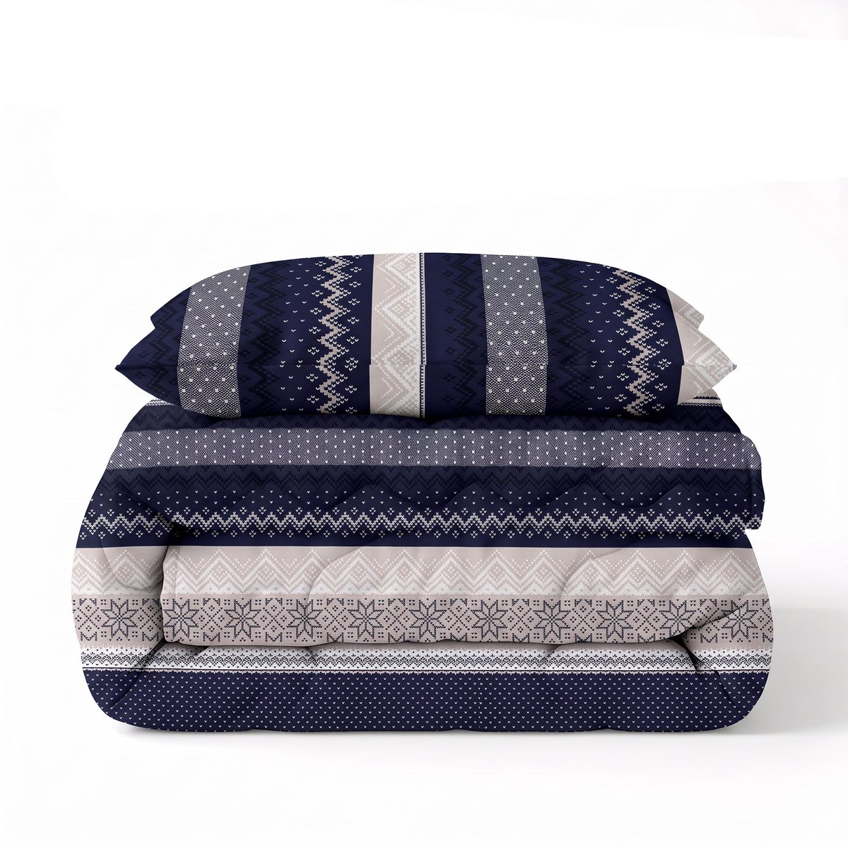 Sleeptime® 2 in 1 Dekbed zonder Overtrek Elisabeth - Wasbaar Dekbed - 140 x 220 cm + 1 x kussensloop 60x70 - Navy
