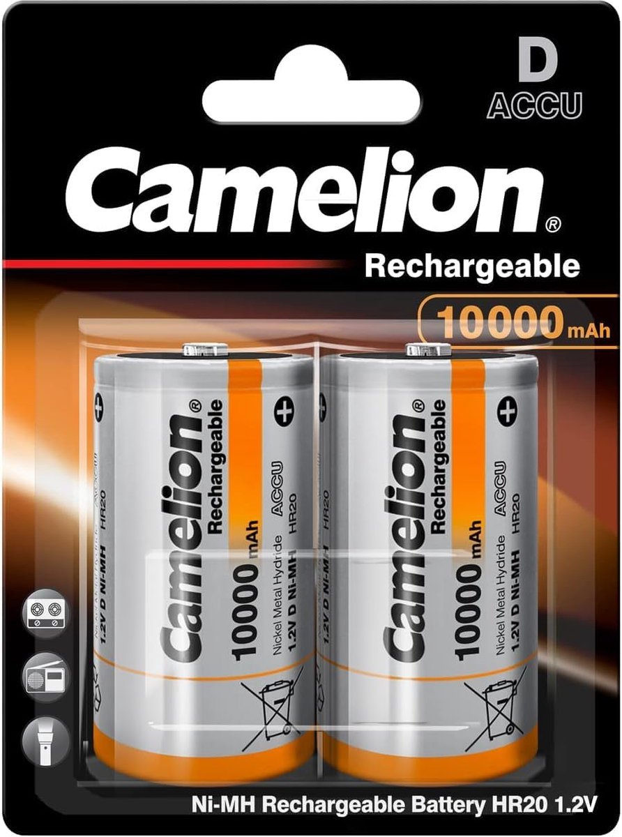 Camelion Battery Mono D NI-MH 1.2 V / 10000 mAh 2-piece blister - ShopVlot