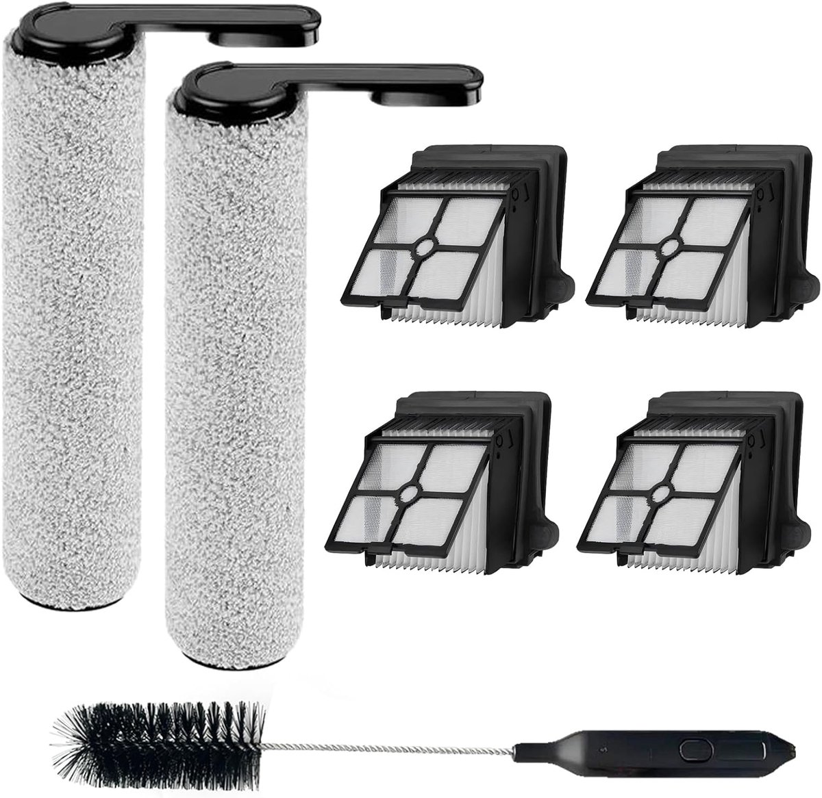 [Version 1, not removable] Accessories for Floor One S7 Pro/Floor One S6, 2 brush rollers, 4 filters wet drying - ShopVlot