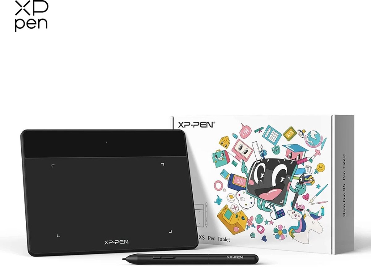 XPPen Deco Fun XS - Grafische tekentablet - Studeren - Werken - Spelen - Tekenen - Compatibel met Windows, Mac, Android - Voor kinderen en volwassenen