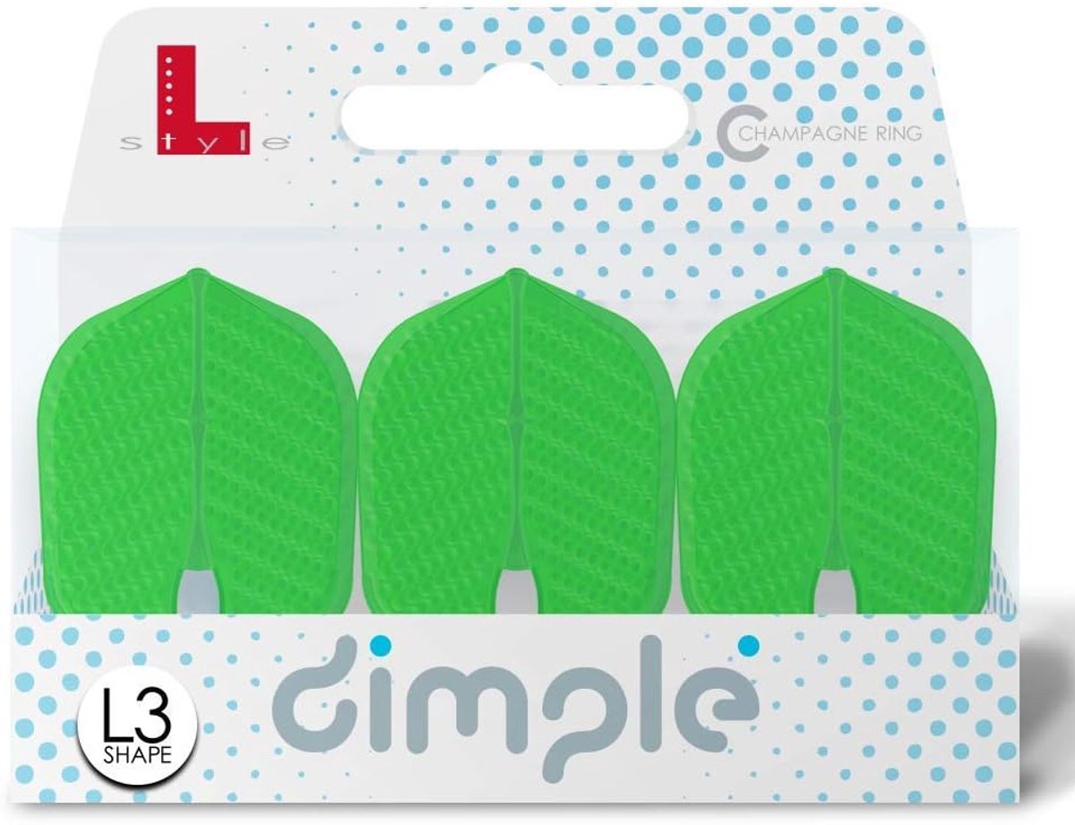 Lstyle dart flights - l3 pro dimple small standard shape: molded, plastic and lightweight set -lime green - ShopVlot
