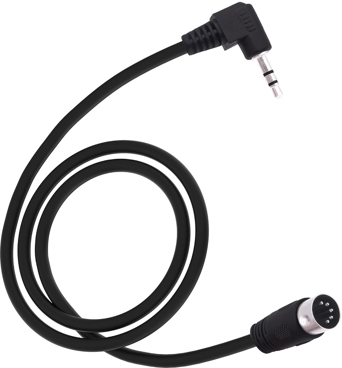 5 Pin MIDI DIN Cable, 90 Degrees, 1/8 Inches, 3.5 mm, TRS Male, Stereo Right Angle Jack Plug Audio Cable for Speaker - ShopVlot