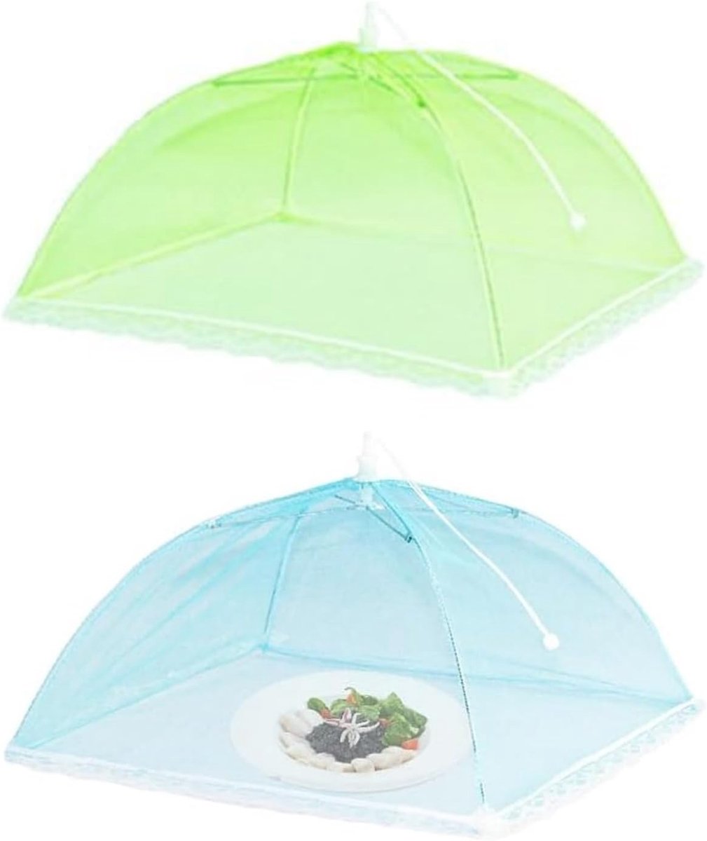 Food Covers, 2 Pcs Pop Up Food Cover, Folding Mesh Food Cover, Dome, Pop Up Plate, Umbrella, Fly Net for Outdoor - ShopVlot