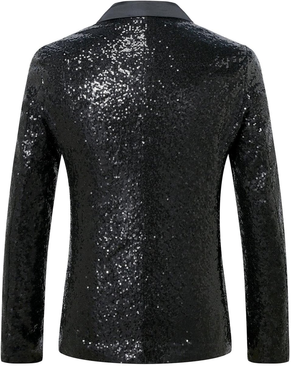 Men's Suit 3D Sequin Printed Lapel Pocket, Button Placket Style Four - ShopVlot