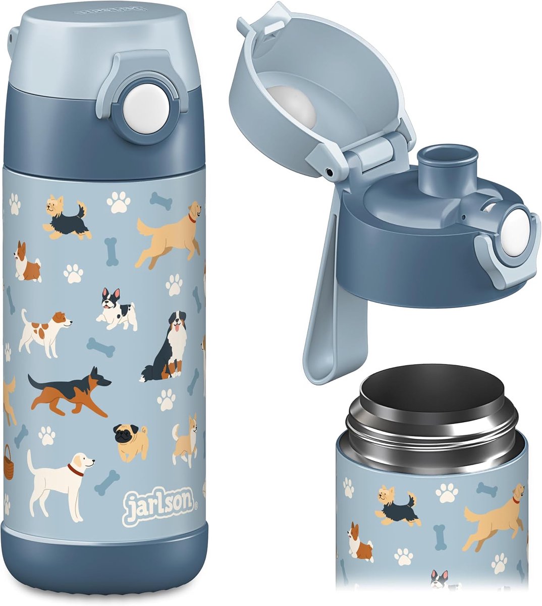 Drinkfles voor kinderen 350 ml - roestvrij staal - lekvrij - geschikt voor school en kleuterschool - ShopVlot