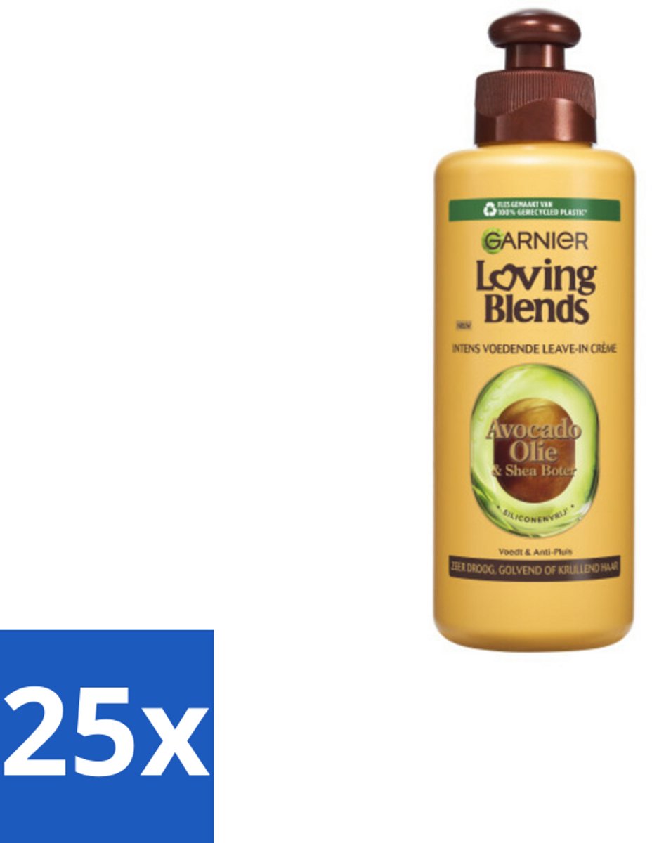 Garnier - Loving Blends - Leave-In Crème - Avocado Olie & Shea Boter - Zeer Droog & Pluizig Haar - 200 ml - Bulkverpakking - 25 stuks