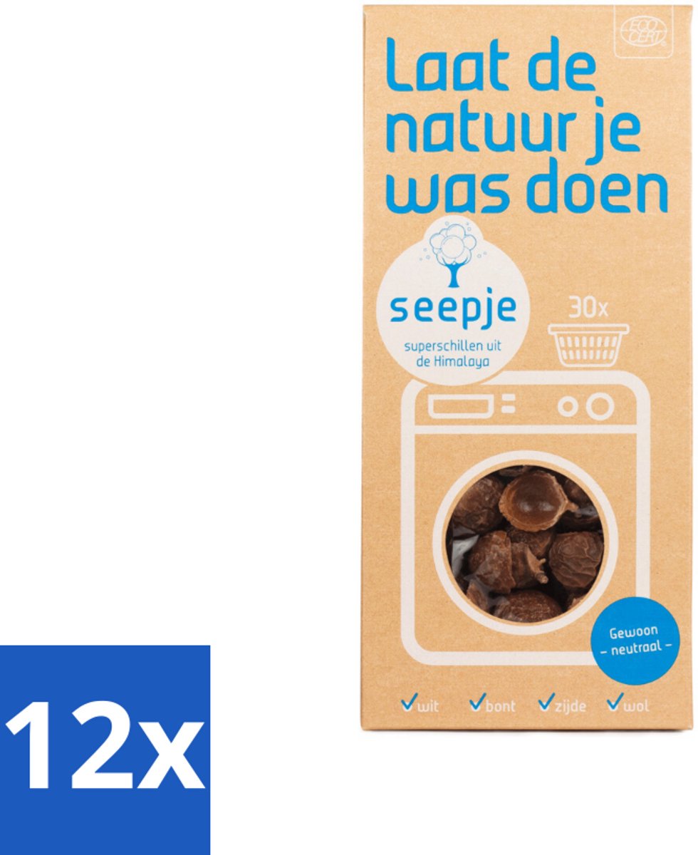 Seepje - Wasmiddel - Milieuvriendelijk & Zeer Zacht - 'Gewoon neutraal' - 150 gr - Voordeelverpakking - 12 stuks
