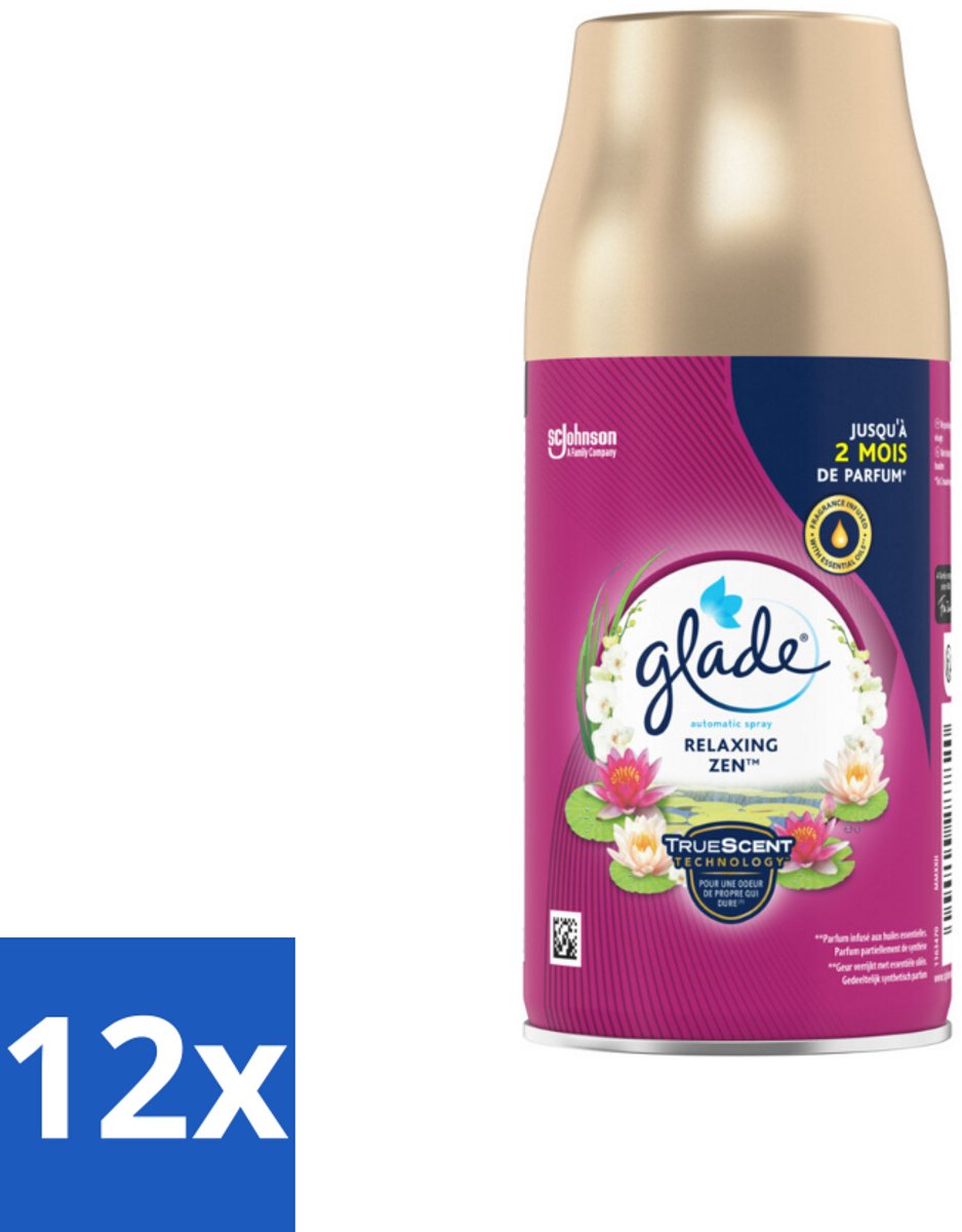Glade - Navulling Automatische Spray - Relaxing Zen - 269 ml - Voordeelverpakking - 12 stuks