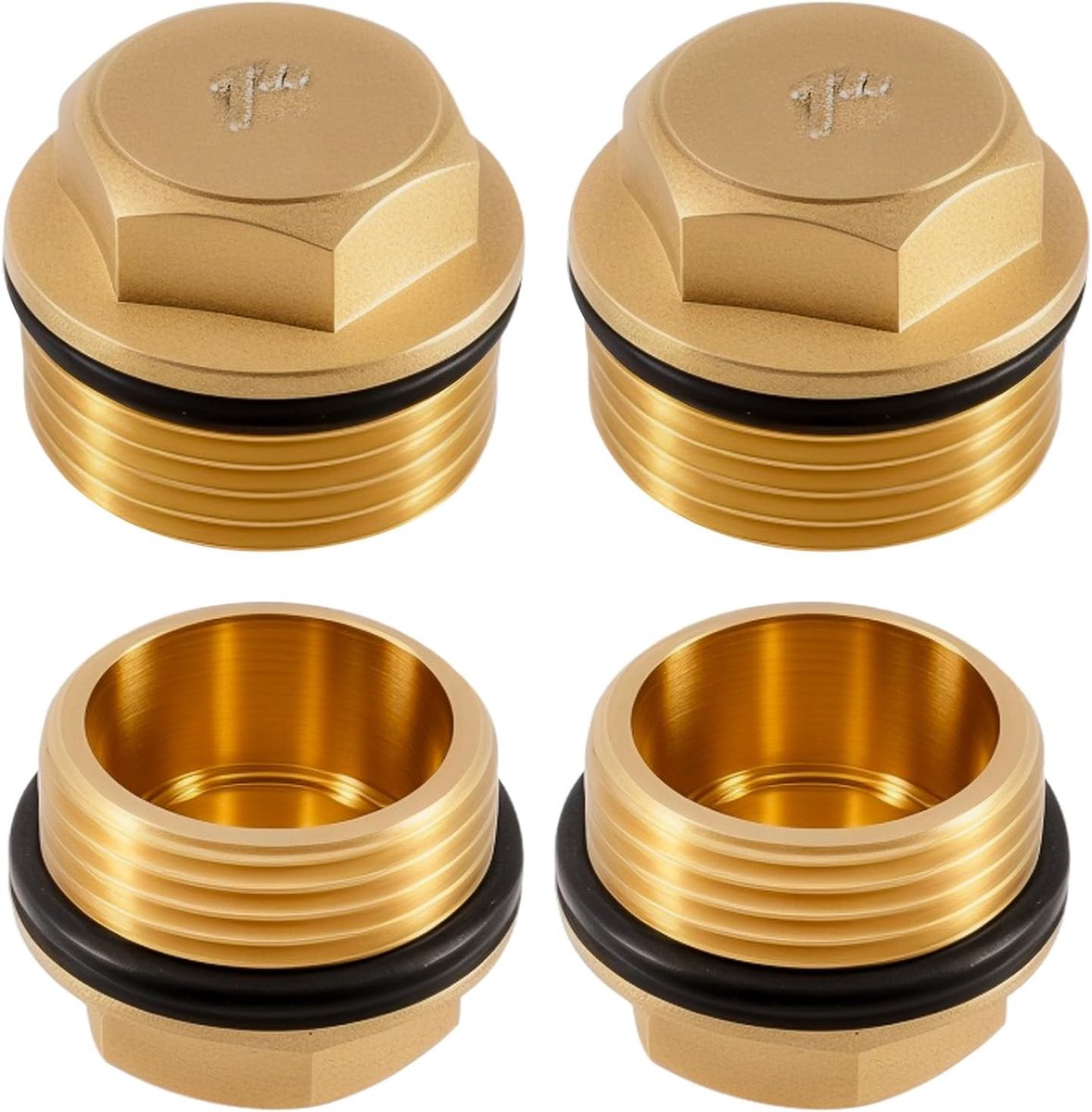 Verbindingsdop 1 inch - Messing met rubber ring - Blinde dop voor buisverbinding - Geschikt voor drinkwaterinstallaties - ShopVlot