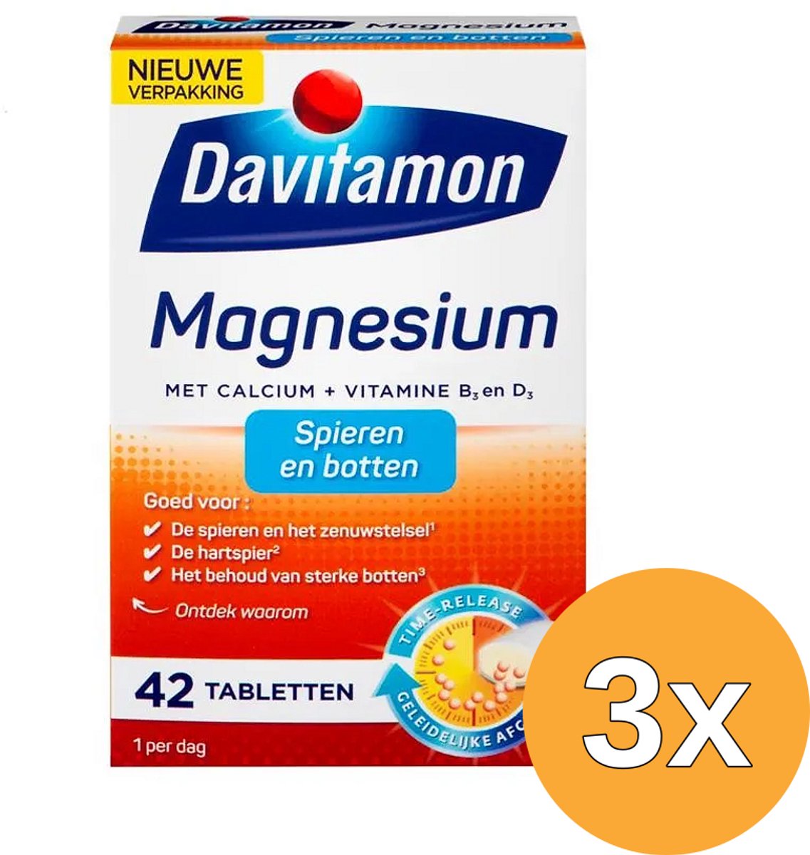 3x Davitamon Spieren en botten (42 tabletten)