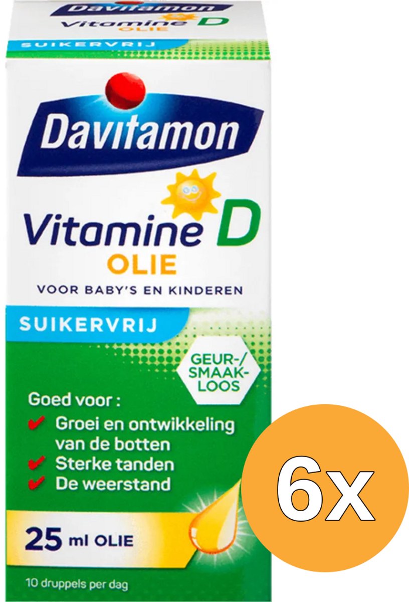 6x Davitamon Vitamine D olie (25 ml)