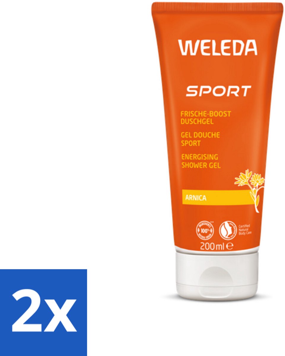 2 x WELEDA - Douchegel Sport - Arnica - 200 ml - Sportdouchegel - Arnica - Sportmassage - Herstel - Spierpijn