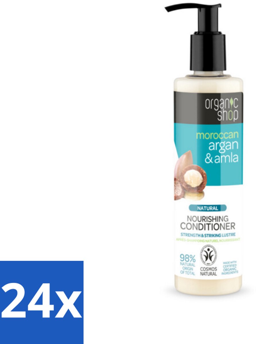 24 x Organic Shop - Conditioner Argan & Amla - Hydraterend en Verzorgend - 280 ml - Haar Conditioner - Gekleurd Haar - Glans Conditioner - Voedende Conditioner - Amarantolie
