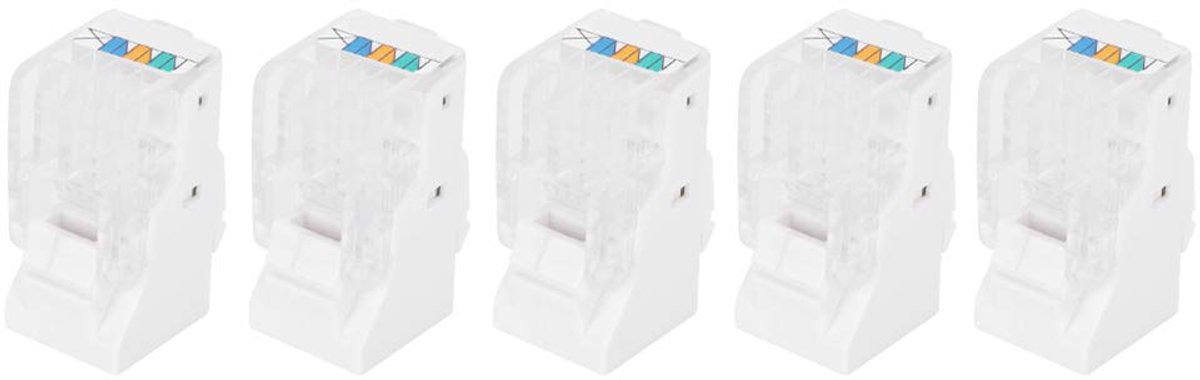 RJ12 telefoonaansluitingen 5 stuks - modulair 4-module - CAT3 enkele plug - geschikt voor communicatieverbinding - ShopVlot