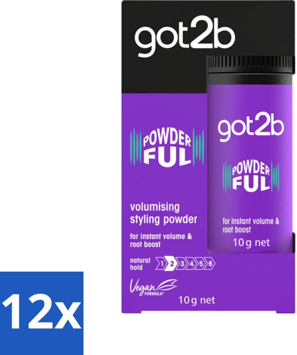 12 x Got2B - Stylingpoeder - Powderful - 10 g - Haar Volume - Haarkleur - Haartextuur - Haarkleur - Haarkleur
