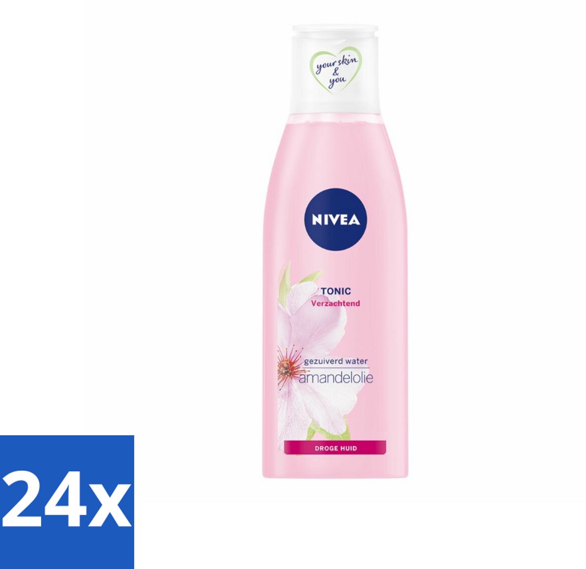 24 x NIVEA - Gezichtstonic - Essentials Verzachtende Tonic - Voor droge & gevoelige huid - Met Amandelolie & Hydramine - 200 ml - Gezichtswater - Toner - Droge Huid - Gevoelige Huid - NIVEA Essentials