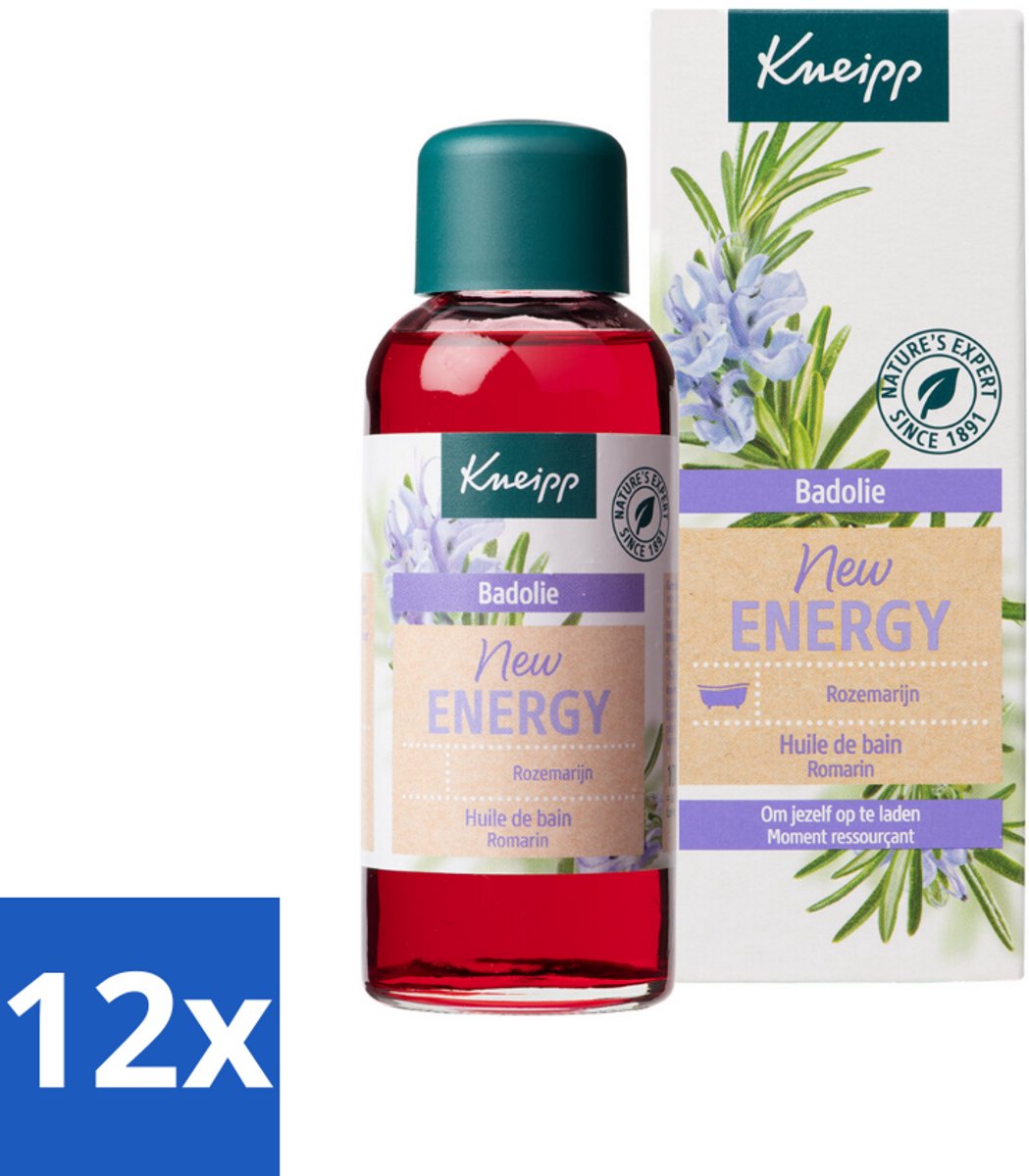 12 x Kneipp - Badolie - Rozemarijn - Voor nieuwe energie - 100 ml - Kneipp Bad Olie - Rozemarijn Bad - Energie Boost - Verkwikkend Bad - Stress Verlichten