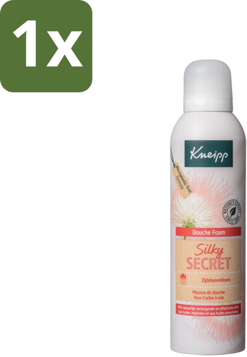 1 x Kneipp - Douche schuim - Silky Secret - Zijdeboombloesem - 200 ml - Douche Foam - Zijdeboombloesem - Melkproteïnen - Natuurlijke Verzorging - Gevoelige Huid