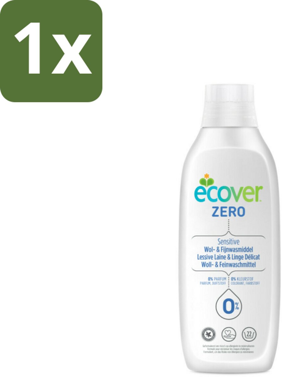 1 x Ecover - Vloeibaar wasmiddel - Wol & Fijnwas - 1 liter - Wasmiddel Wol - Vloeibaar Wasmiddel - Fijne Was - Delicate Stoffen - Koud Wassen