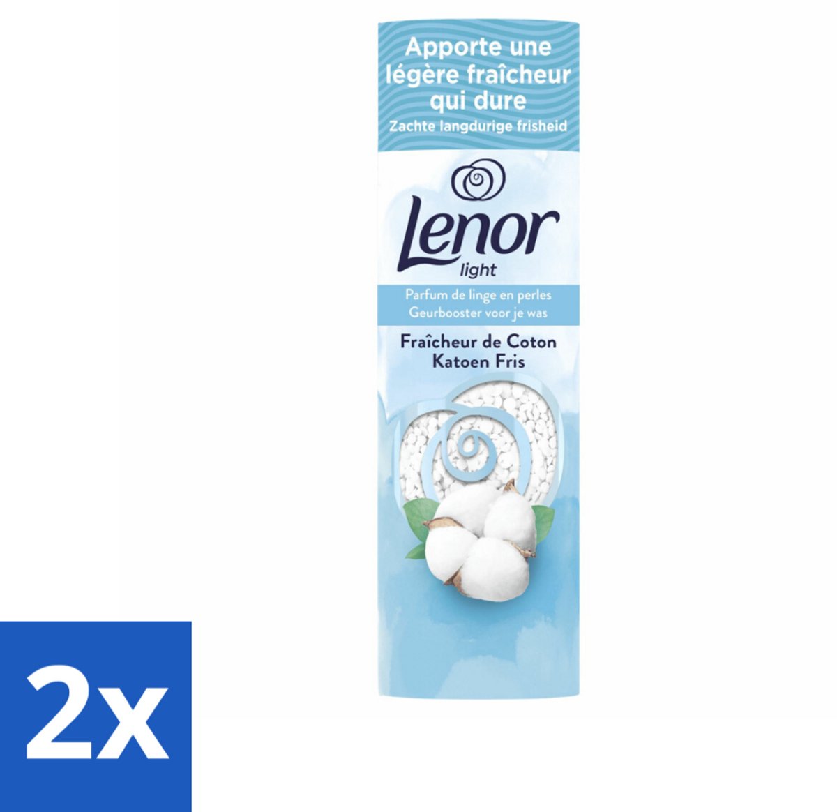 2 x Lenor Light - Geurbooster - Katoen Fris - Non-Stop Frisheid - 19 Wasbeurten - Lenor Geurbooster - Wasparels - Katoen - Frisheid - Geur