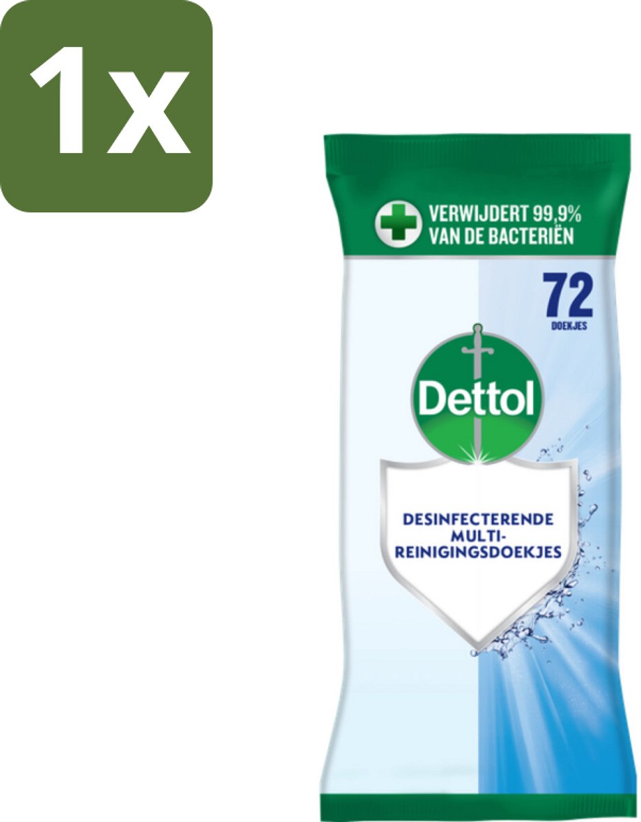 1 x Dettol - Reinigingsdoekjes Cleanser - Krachtige Hygiëne - Zonder Bleek - 72 Doekjes - Hygiëne Doekjes - Reinigingsdoekjes - Doekjes Zonder Bleek - Hygiëne In Huis - Doekjes Keuken