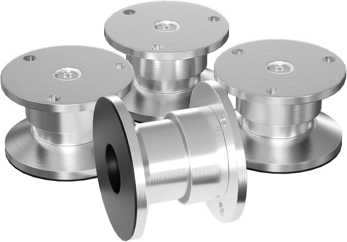 Meubelpoten Set van 4 - Hoogte Verstelbaar 60 mm - Aluminium Ronde Poten - Ideaal voor DIY Meubels - ShopVlot