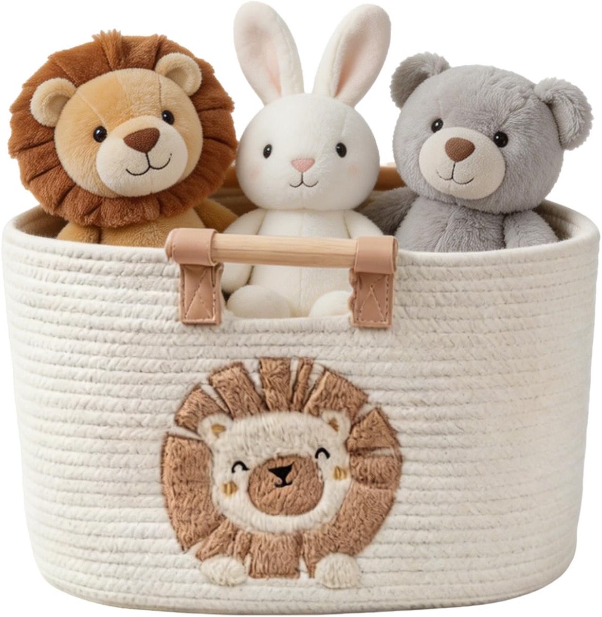 Opbergmand speelgoed 45x40 cm - gevlochten katoen - cartoonmotief - ideaal voor de kinderkamer - ShopVlot