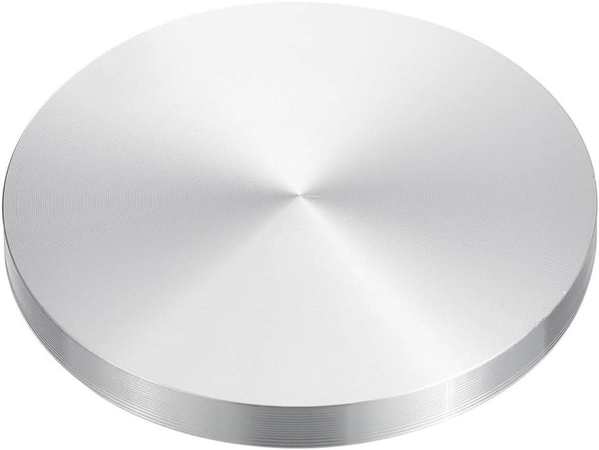 Ronde aluminium schijfplaat 80 mm - M10 schroefdraad - solide constructie - stabiele glazen tafelondersteuning - ShopVlot