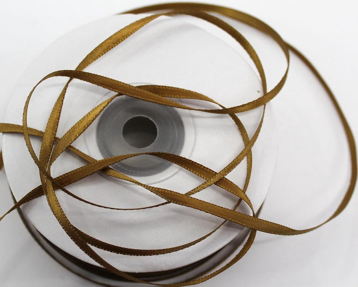 Satin Ribbon 3mm Ribbon Ribbon Decoration Ribbon Satin Wedding Christmas Christmas Ribbon (Light Brown) - ShopVlot