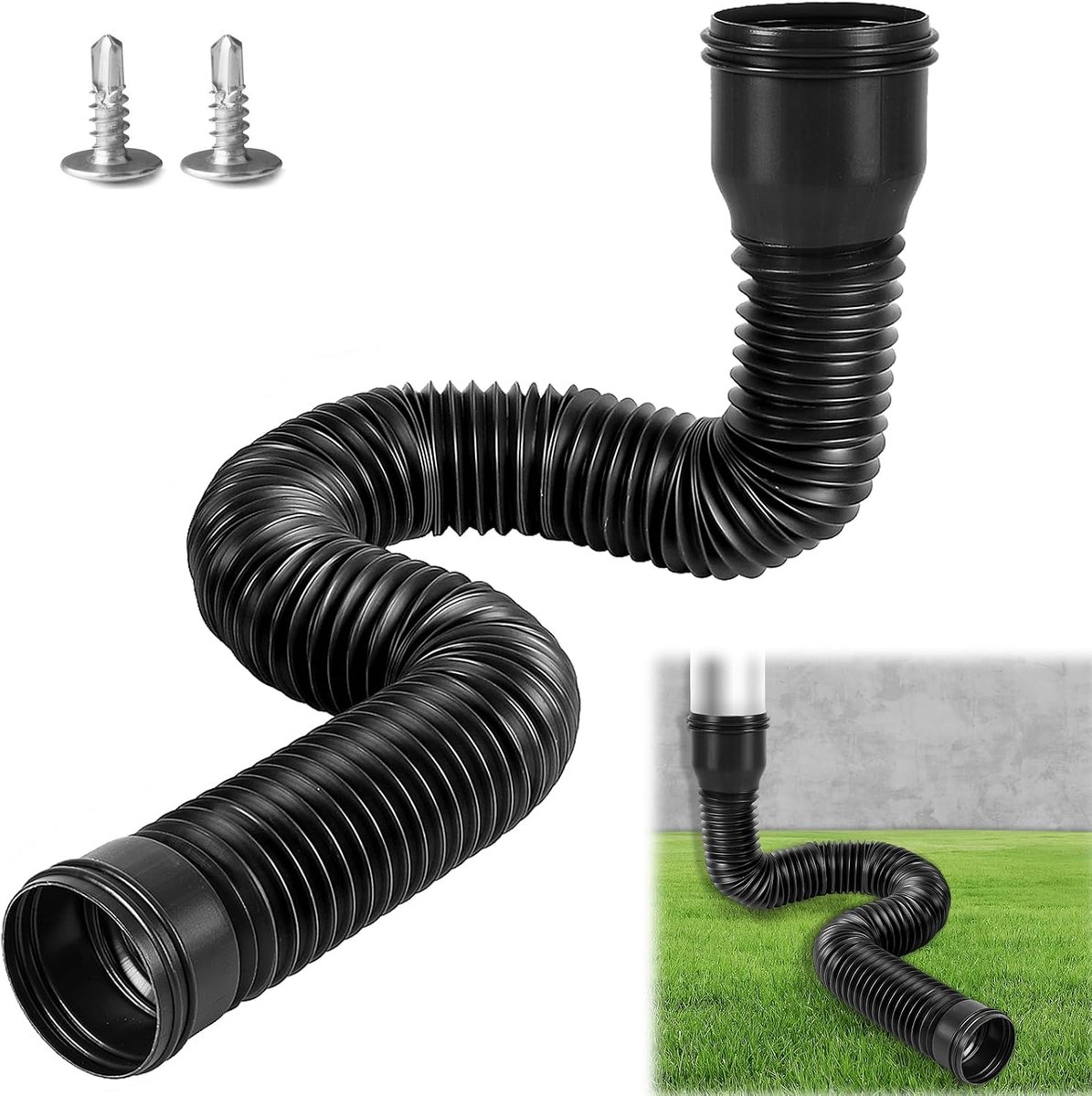 Afvoerpijp verlengstuk 80/100 mm - flexibel - voor regenwaterafvoer - bescherming tegen vocht - ShopVlot