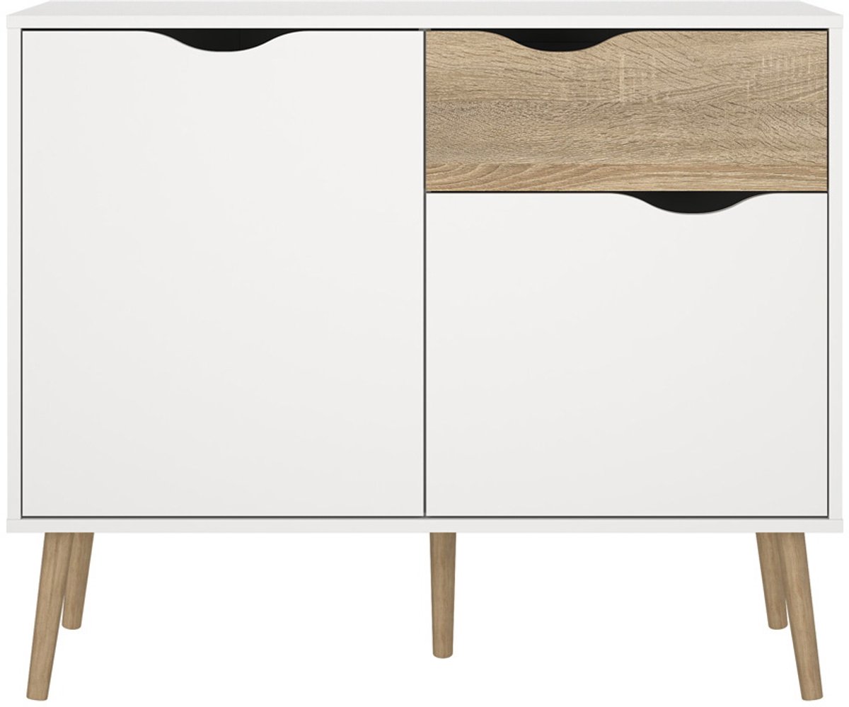 Giga Living Dressoir Oslo - Wit/Naturel - 100x80x50cm