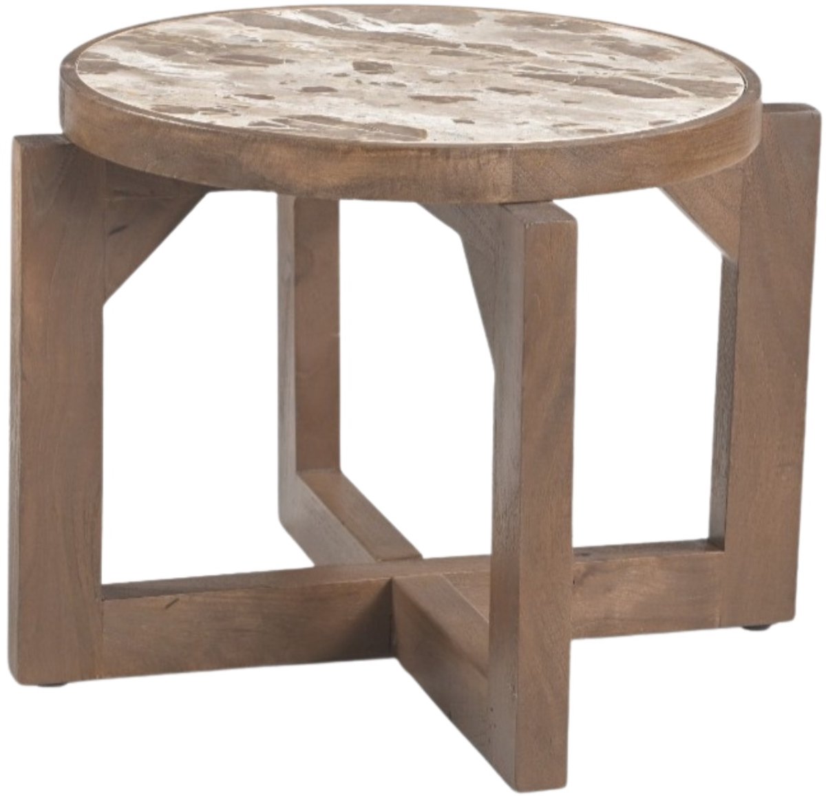 DÉJA Living Salontafel Juuka - Donkerbruin Marmer - Ø60cm