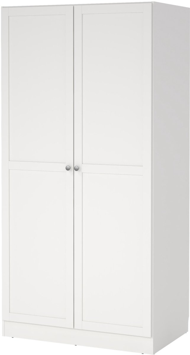 Kledingkast Slaapkamer Wit - 2-deurs - MDF - 98,5x62x200cm - Giga Living