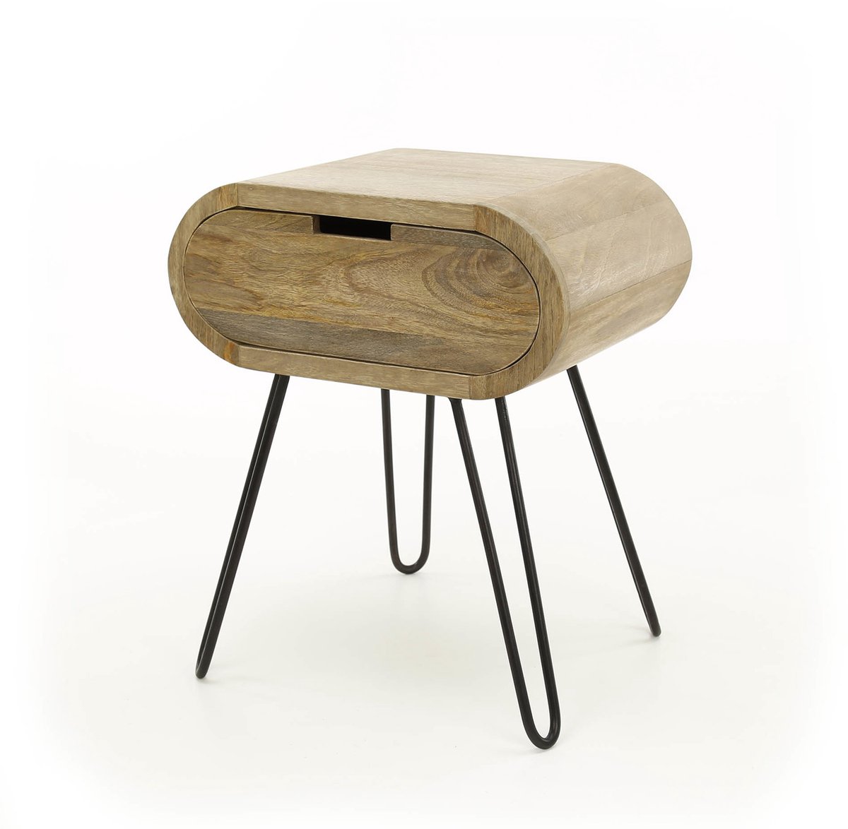 Giga Meubel Nachtkastje Barrel - Naturel Hout - 50x35x60cm