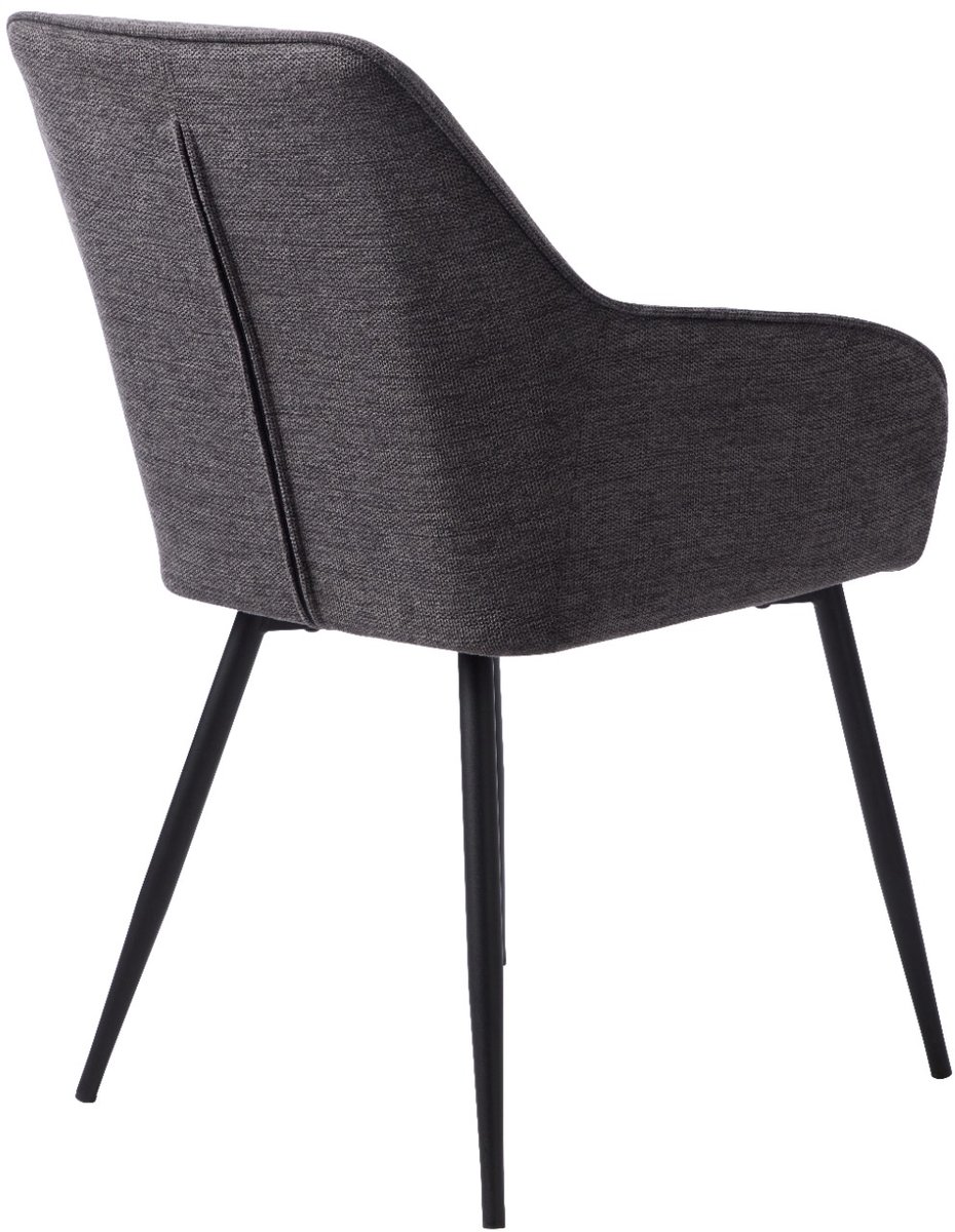 Giga Living Eetkamerstoel Nolan - Donkergrijs - Metaal & Stof - 58x58x84cm - Set van 2